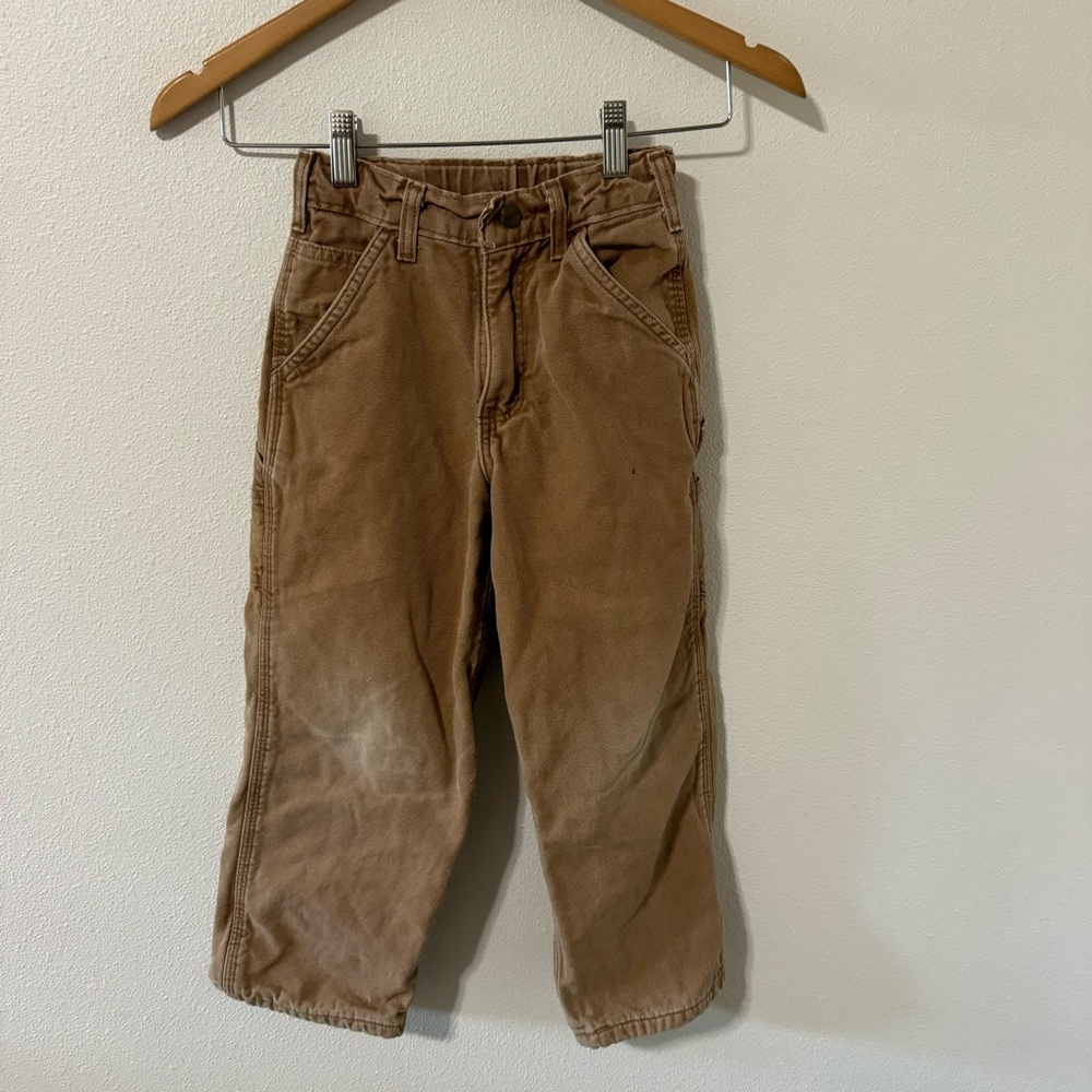 Carhartt Washed Duck Canvas Dungaree Flannel-Lined Pant Brown Utility-6
